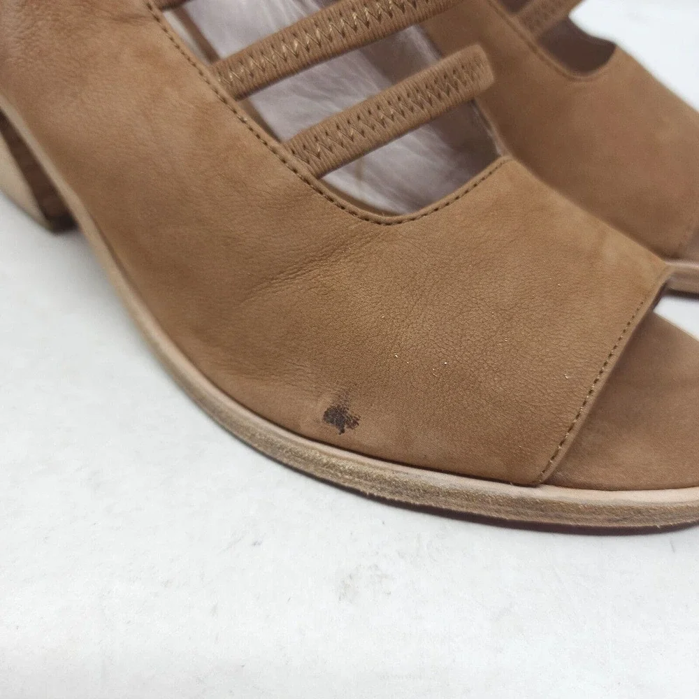 Eileen Fisher Womens Heels James Sienna Nubuck Leather Strappy Sandal Shoes 10